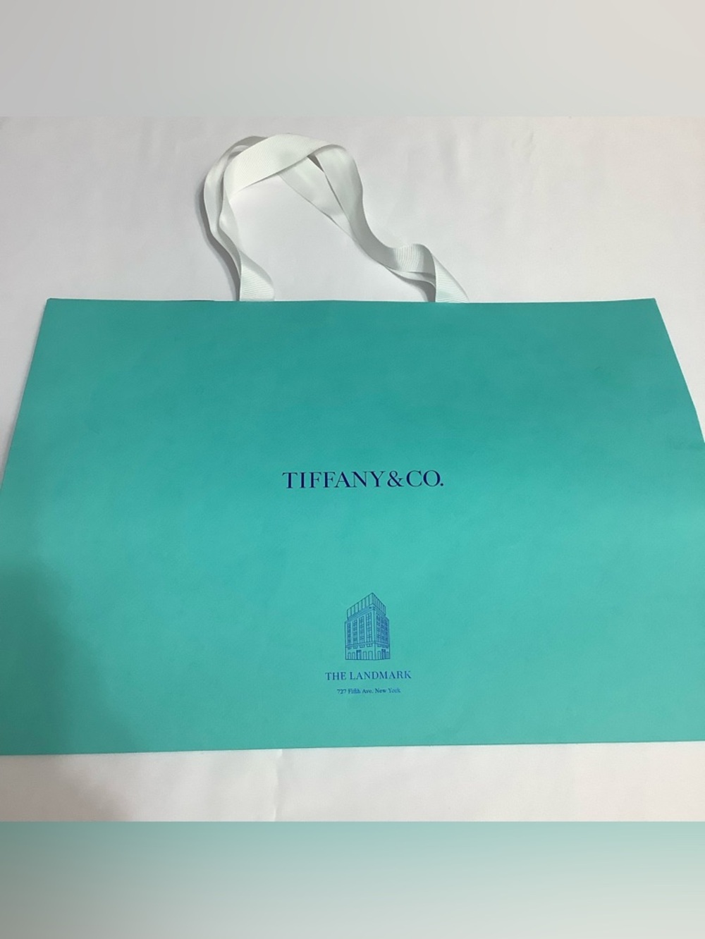 Tiffany & Co  shopping paper bag 15” L x 11” H  x 8” W.